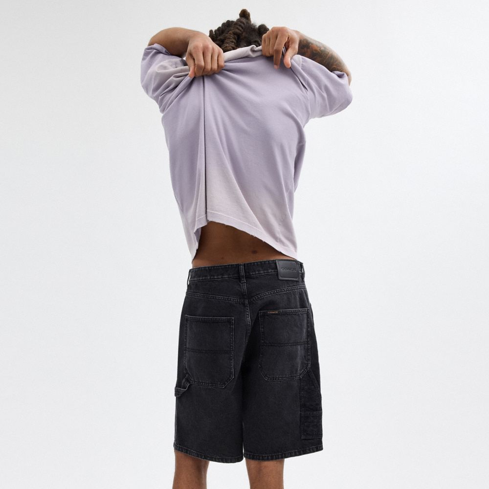 Black Denim Coach Black Denim Shorts In Organic Cotton | COH866948