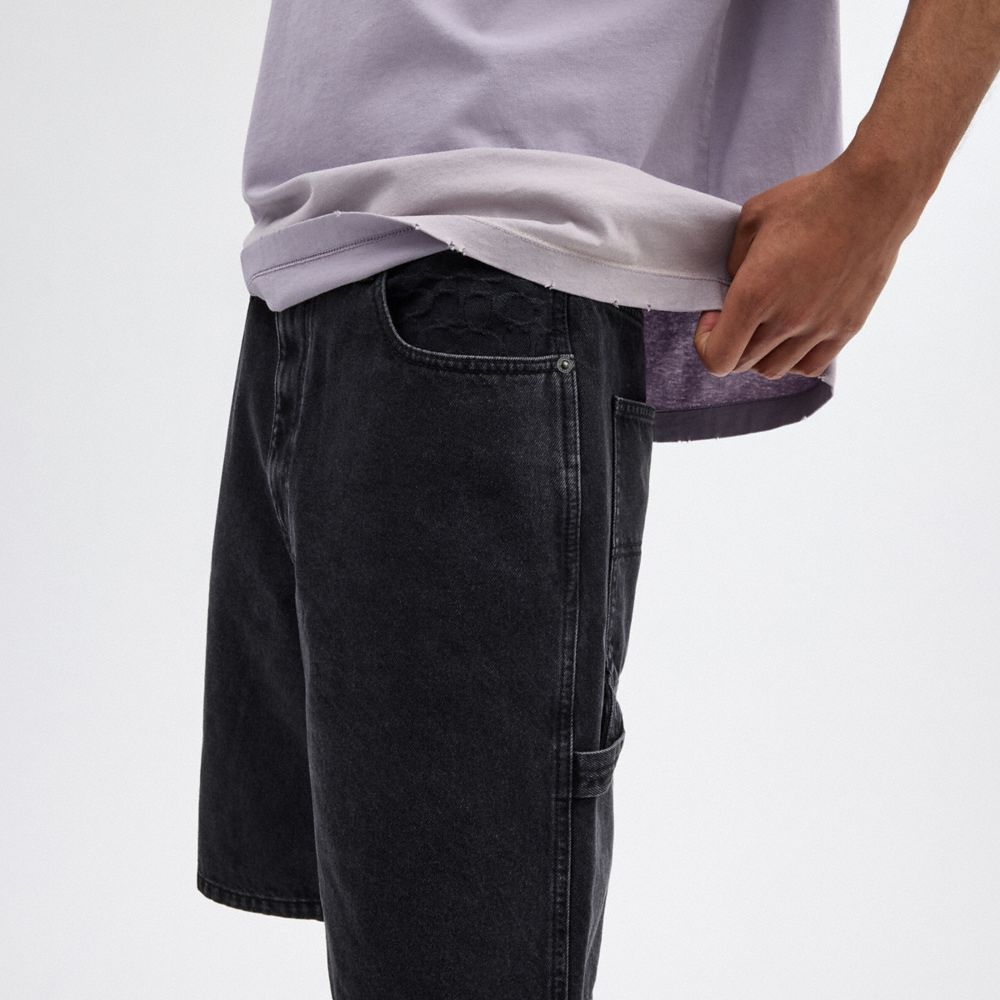 Black Denim Coach Black Denim Shorts In Organic Cotton | COH866948
