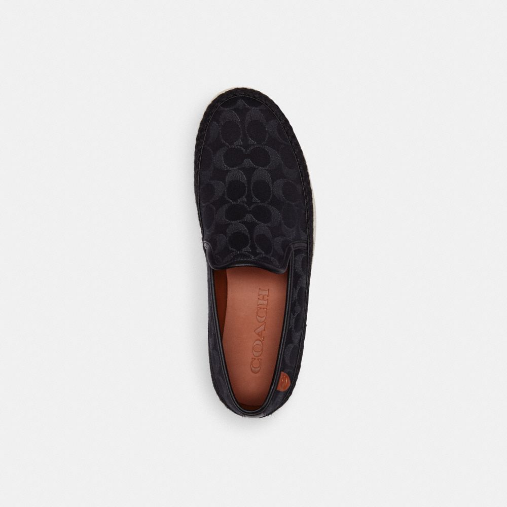 Black Denim Coach Miles Espadrille In Signature Denim | COH866837