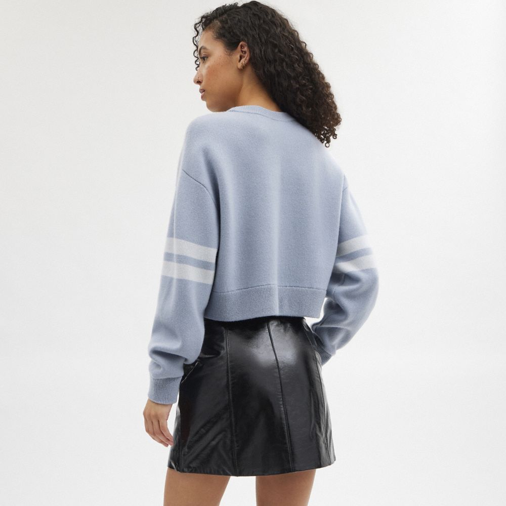 Blue Coach Cropped Sweater | COH865947