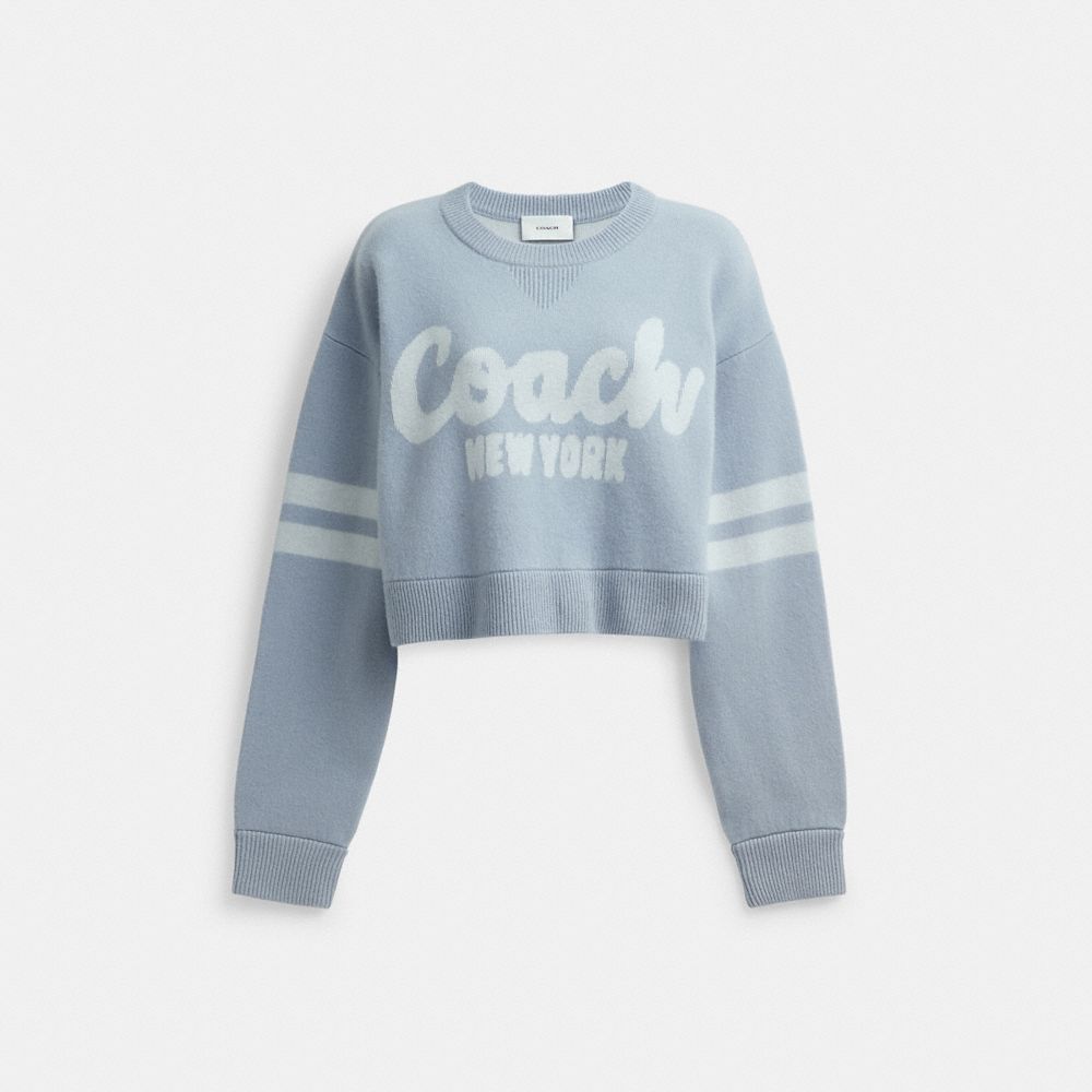Blue Coach Cropped Sweater | COH865947