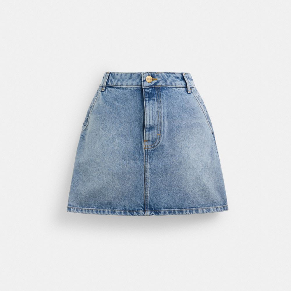 Blue Coach Denim Skirt | COH866037