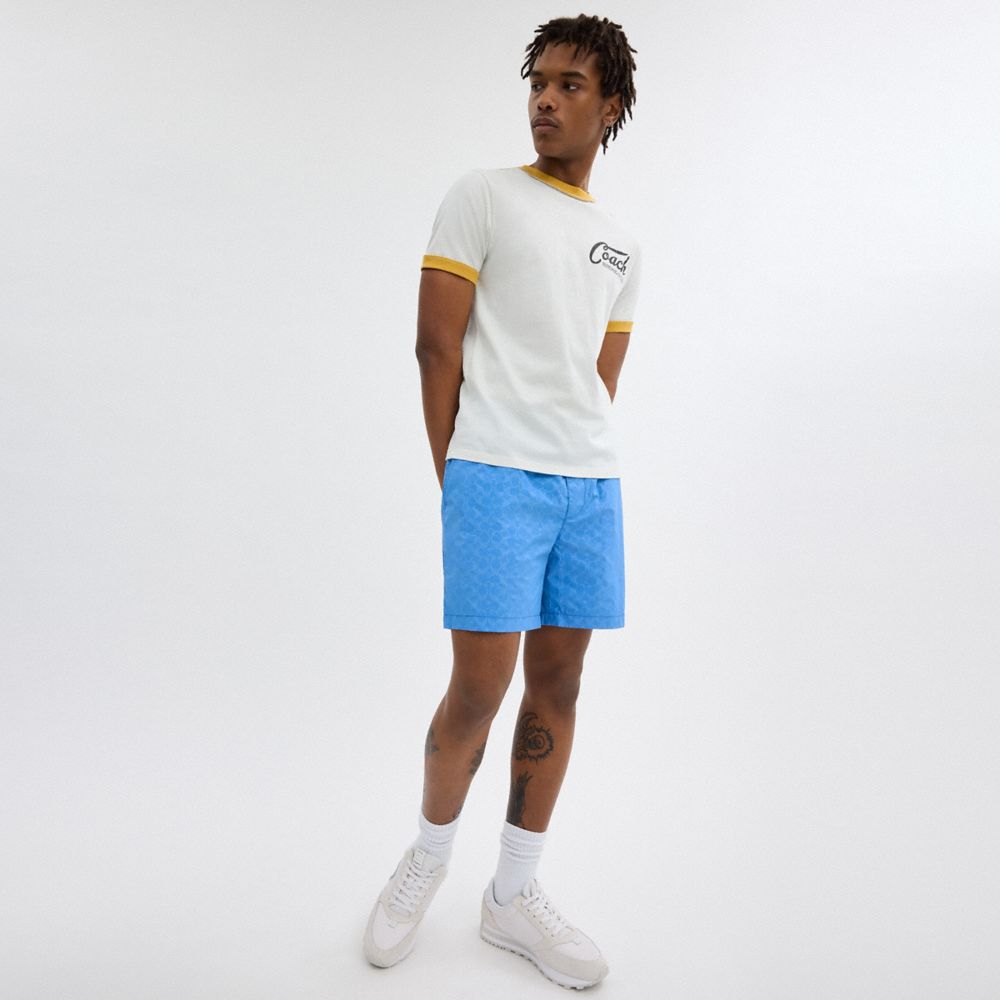 Blue Coach Monochrome Shorts In Recycled Nylon | COH866945