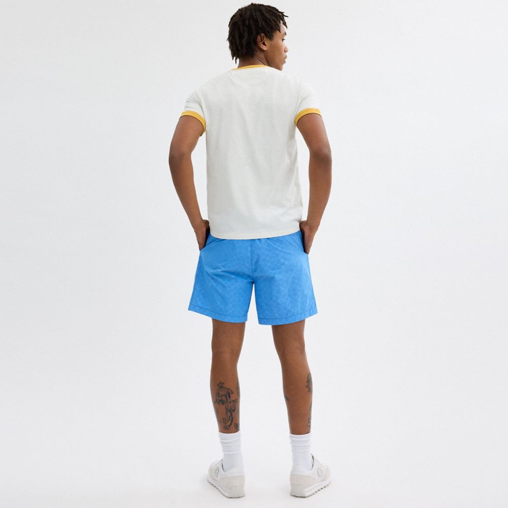 Blue Coach Monochrome Shorts In Recycled Nylon | COH866945