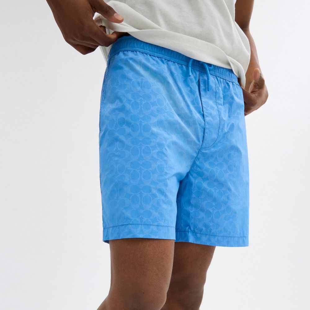 Blue Coach Monochrome Shorts In Recycled Nylon | COH866945