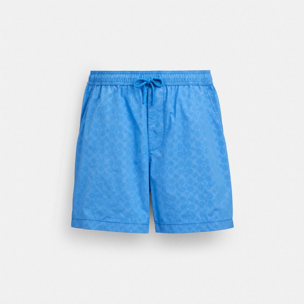Blue Coach Monochrome Shorts In Recycled Nylon | COH866945