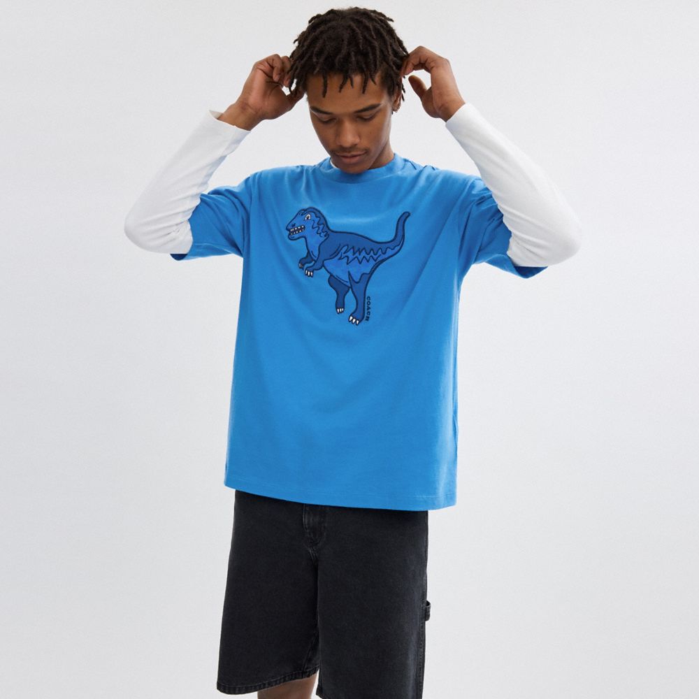 Blue Coach Rexy T Shirt In Organic Cotton | COH866906
