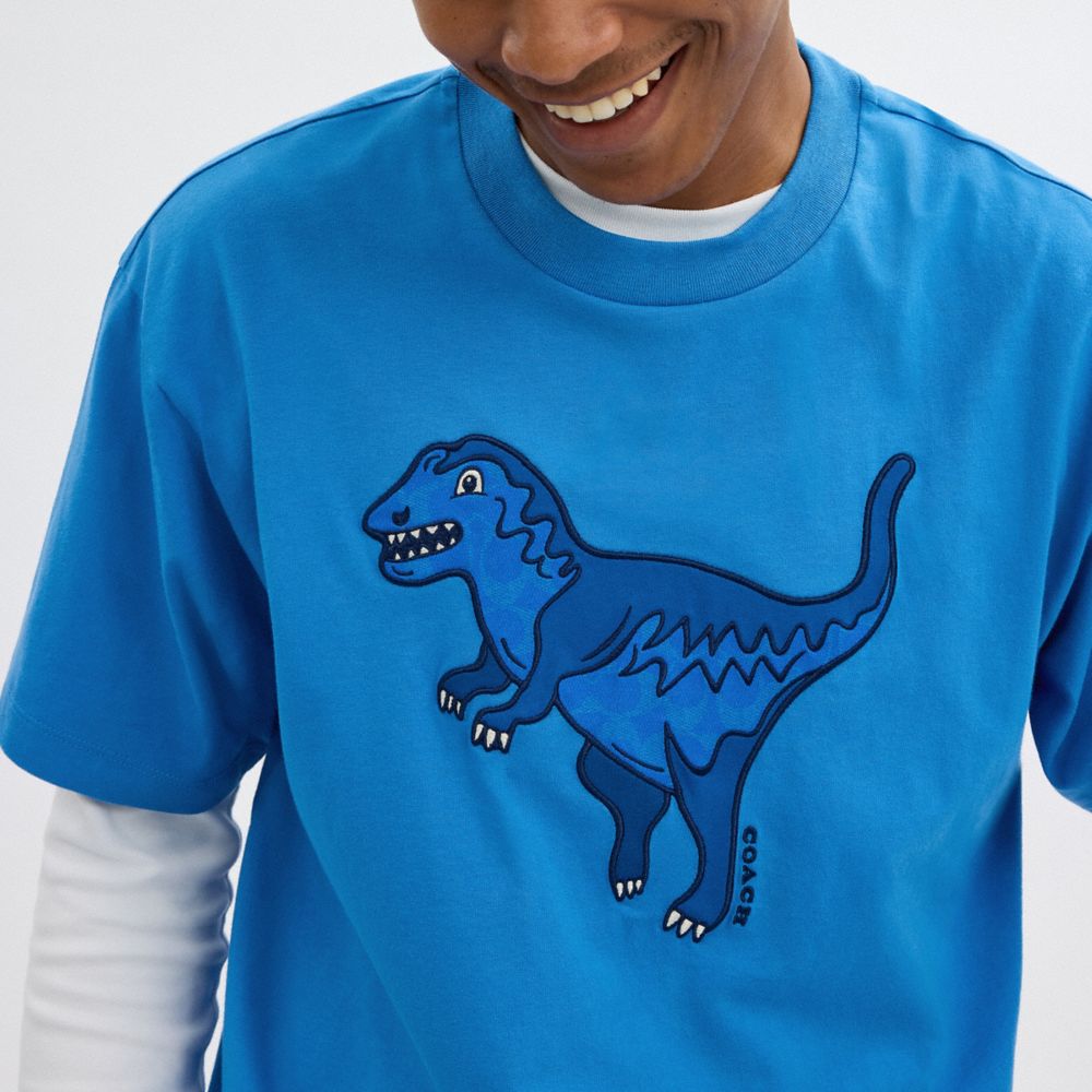 Blue Coach Rexy T Shirt In Organic Cotton | COH866906