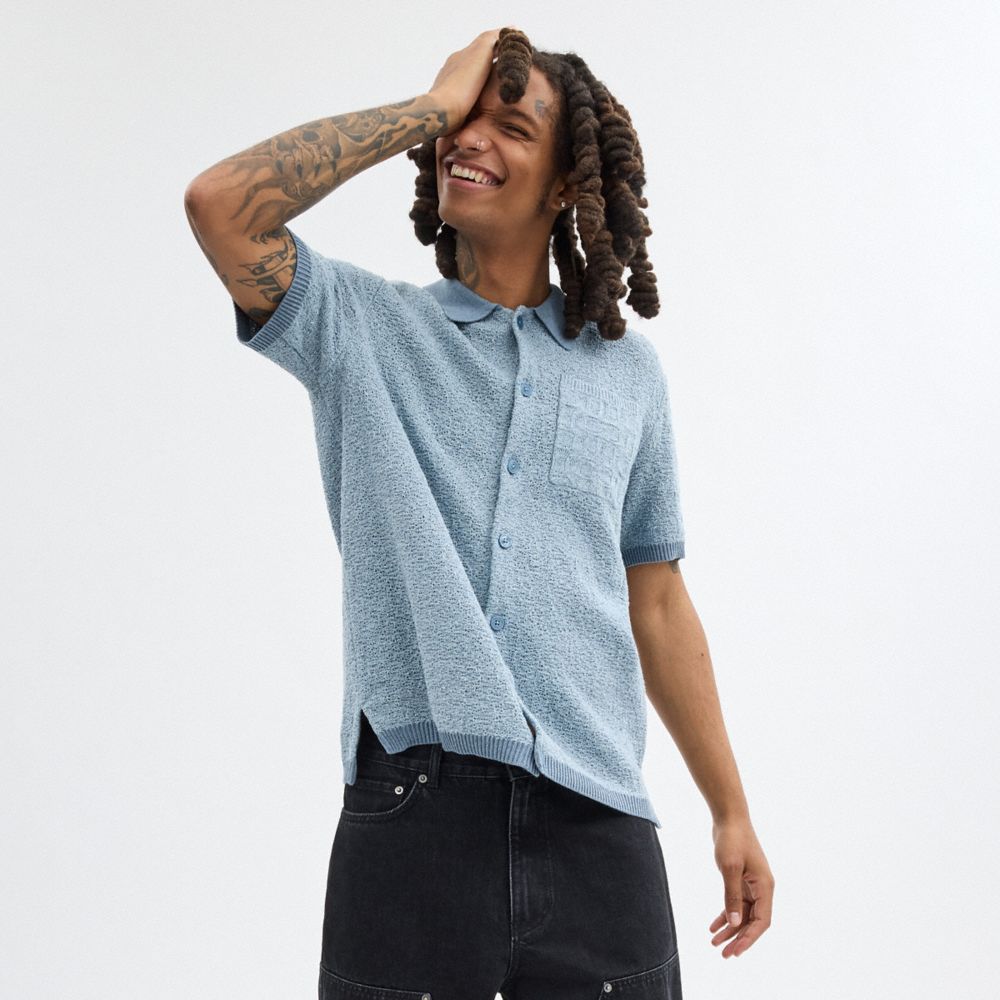 Blue Coach Sweater Polo | COH866902