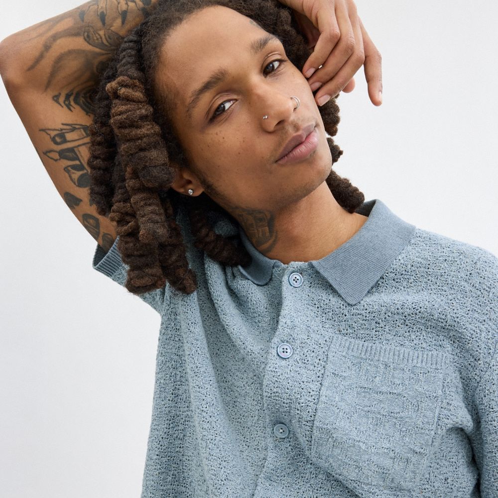 Blue Coach Sweater Polo | COH866902