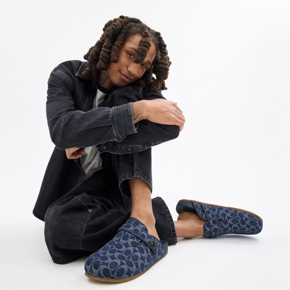 Blue Denim Coach Blake Clog In Signature Denim | COH866844