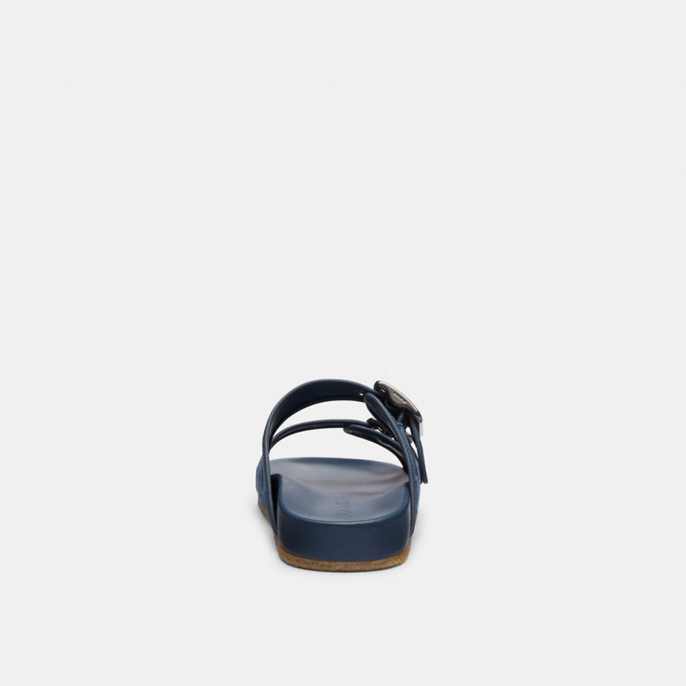 Blue Denim Coach Buckle Strap Sandal In Signature Denim | COH866848