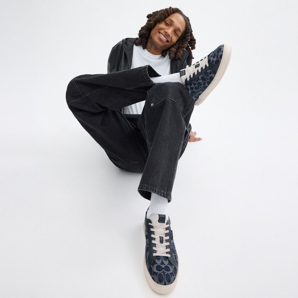 Blue Denim Coach Lowline Low Top Sneaker In Signature Denim | COH866818