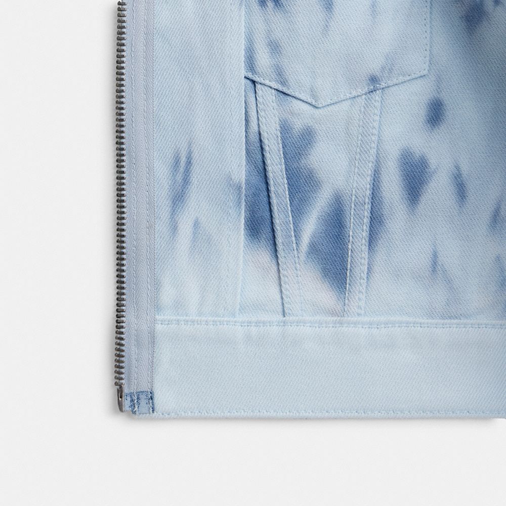 Blue Multi Coach Acid Wash Denim Jacket | COH865945