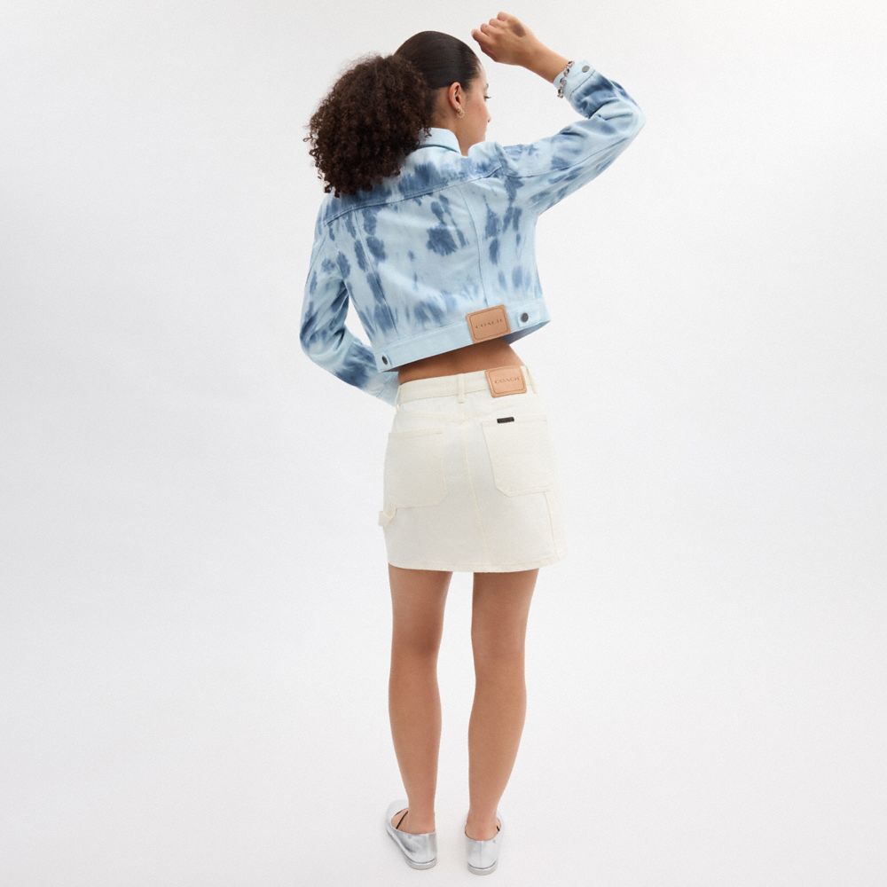 Blue Multi Coach Acid Wash Denim Jacket | COH865945