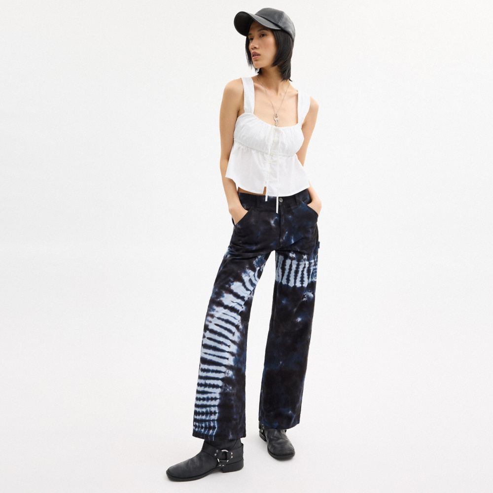 Blue Multi Coach Tie Dye Painter Pants In Organic Cotton | COH866042
