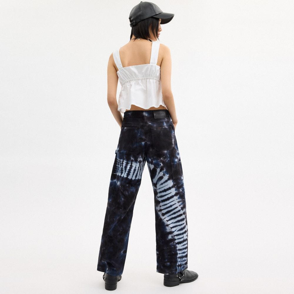 Blue Multi Coach Tie Dye Painter Pants In Organic Cotton | COH866042