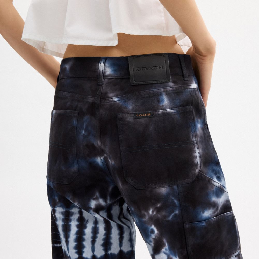 Blue Multi Coach Tie Dye Painter Pants In Organic Cotton | COH866042