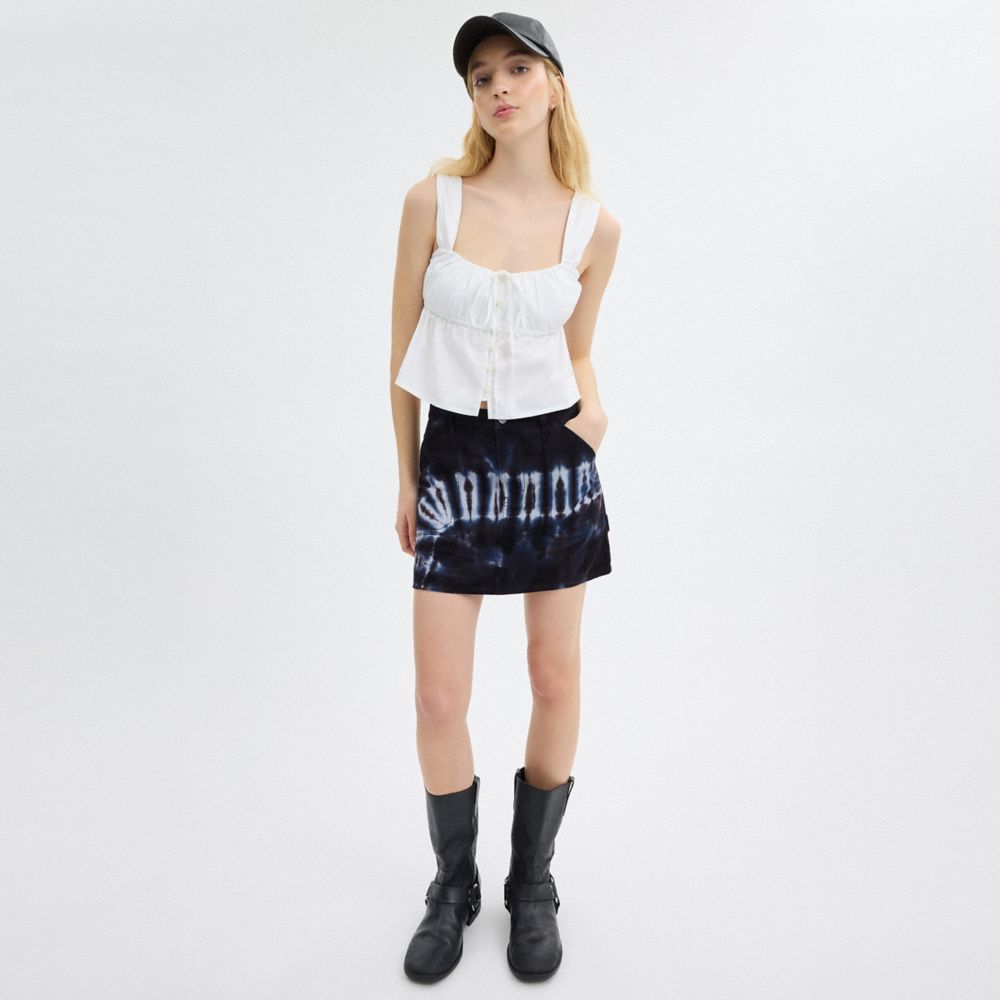 Blue Multi Coach Tie Dye Painter Skirt In Organic Cotton | COH866044