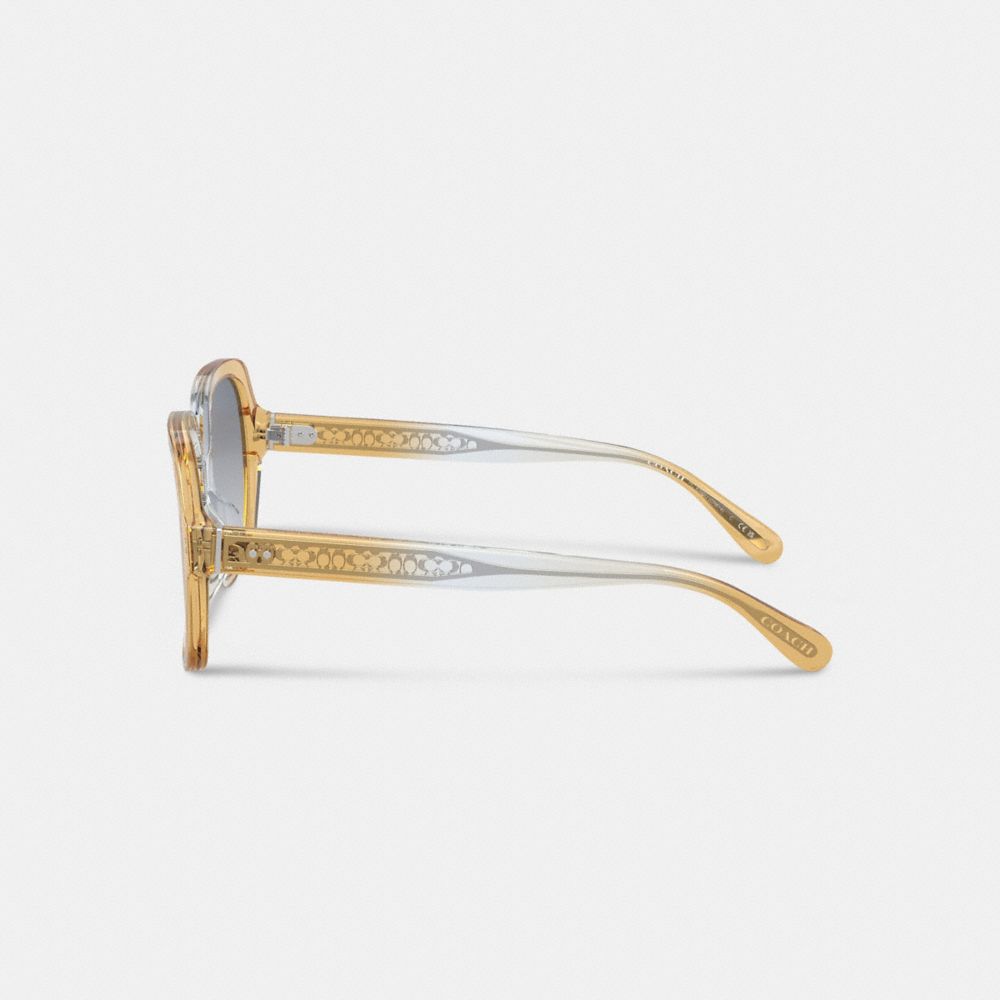 Blue Ombre Coach Signature Ombré Oversized Square Sunglasses | COH866332