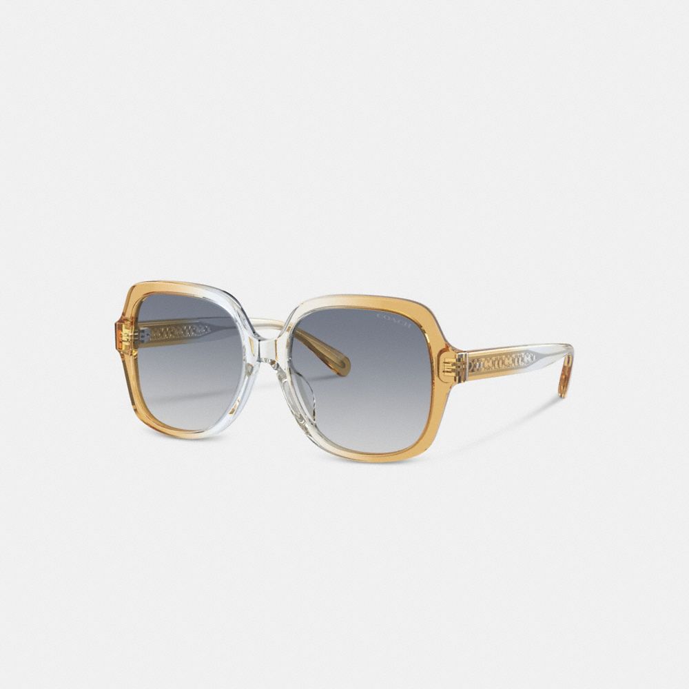 Blue Ombre Coach Signature Ombré Oversized Square Sunglasses | COH866332