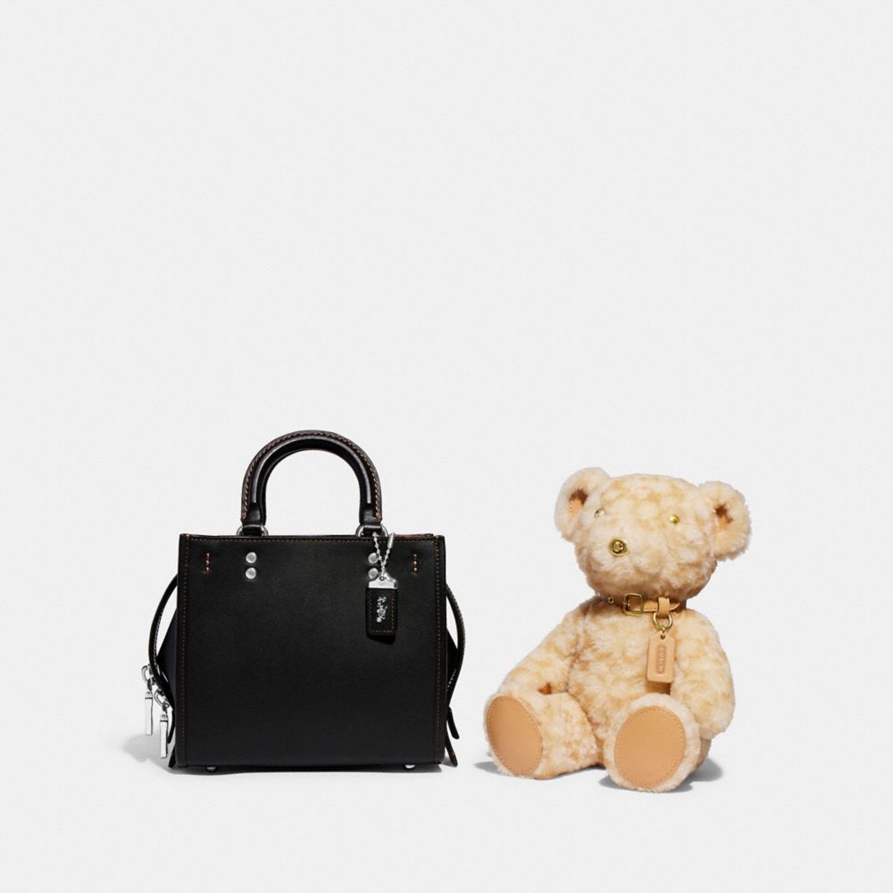 Brass/Beige Coach Bear Collectible In Signature Shearling | COH866432