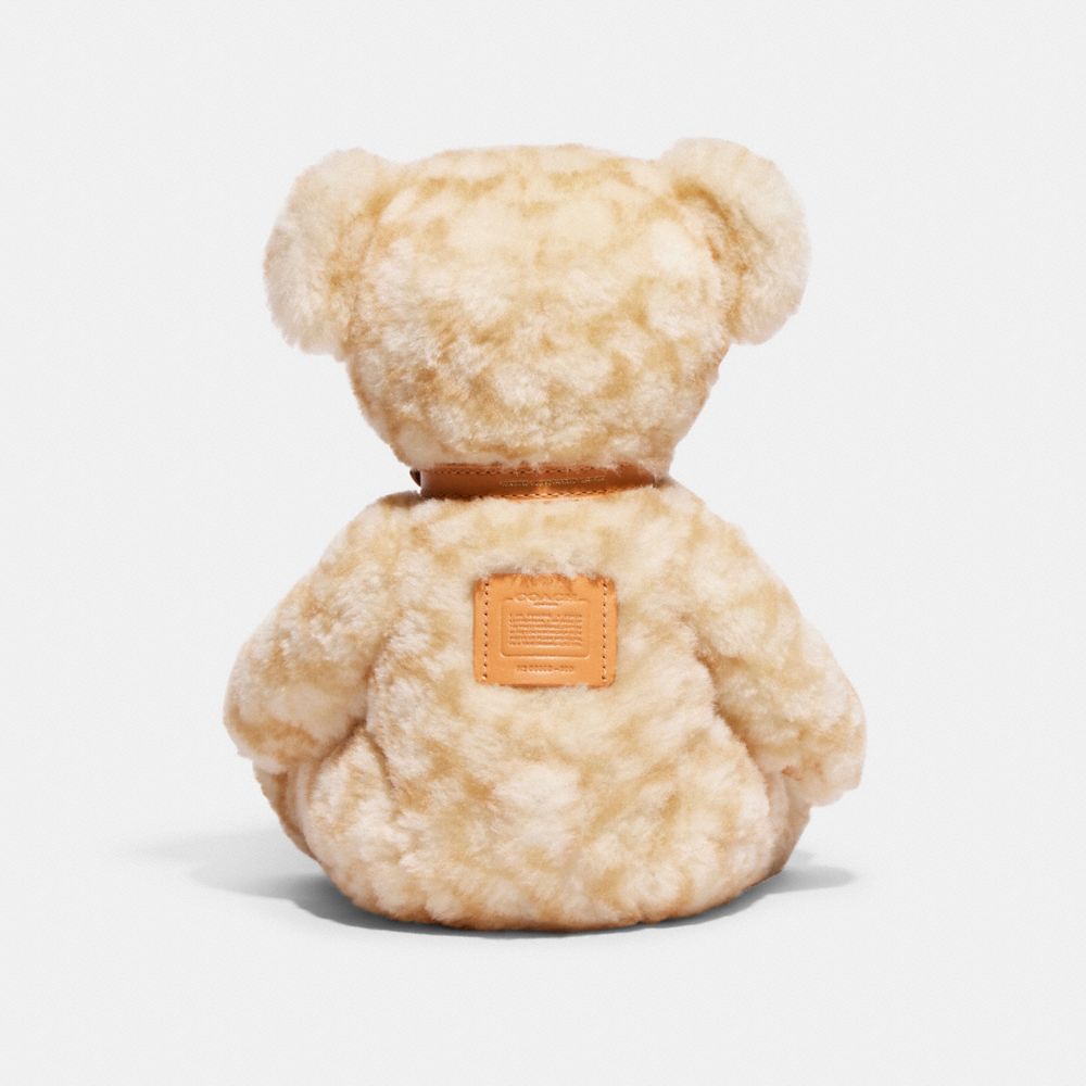 Brass/Beige Coach Bear Collectible In Signature Shearling | COH866432
