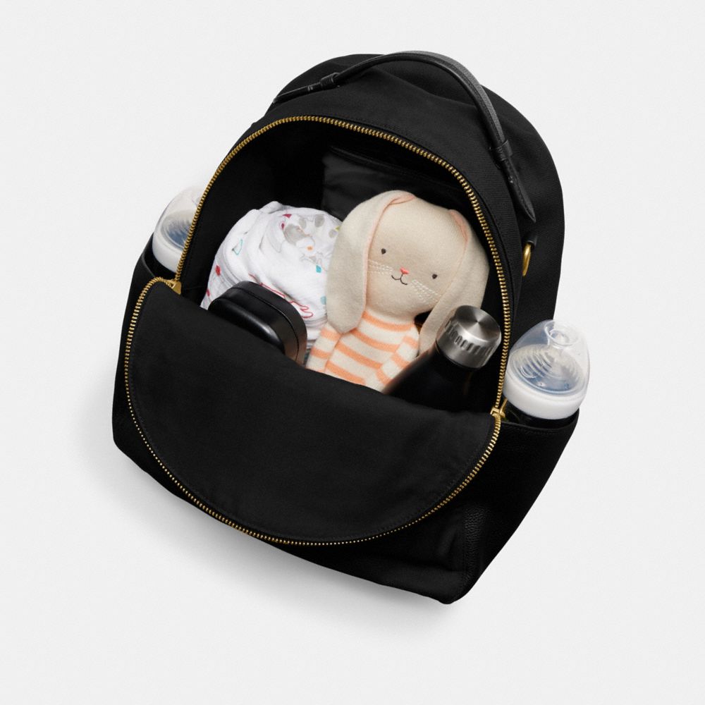Brass/Black Coach Baby Backpack | COH865470