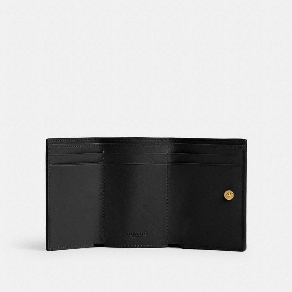 Brass/Black Coach Essential Mini Trifold Wallet | COH865556