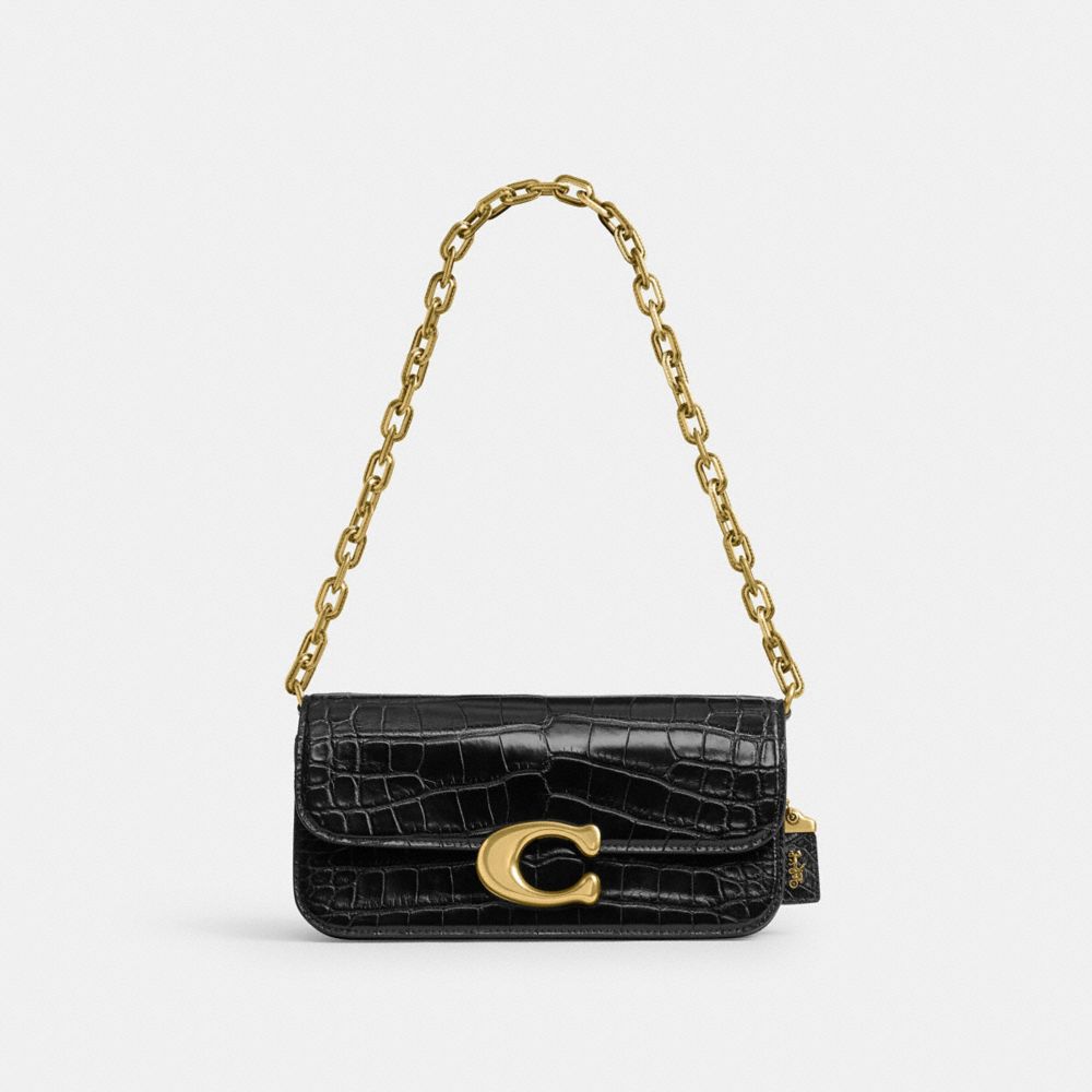 Brass/Black Coach Idol Bag 23 In Alligator | COH864880