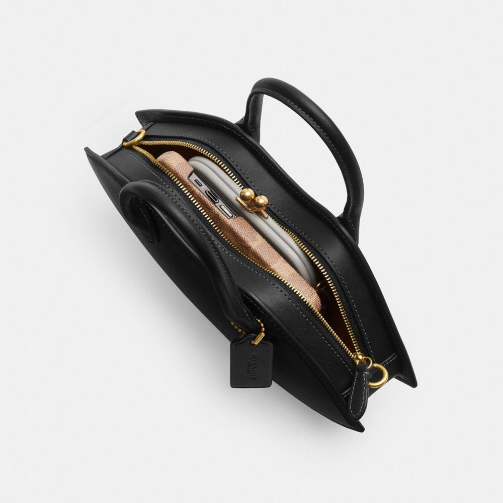 Brass/Black Coach Lip Bag | COH864866