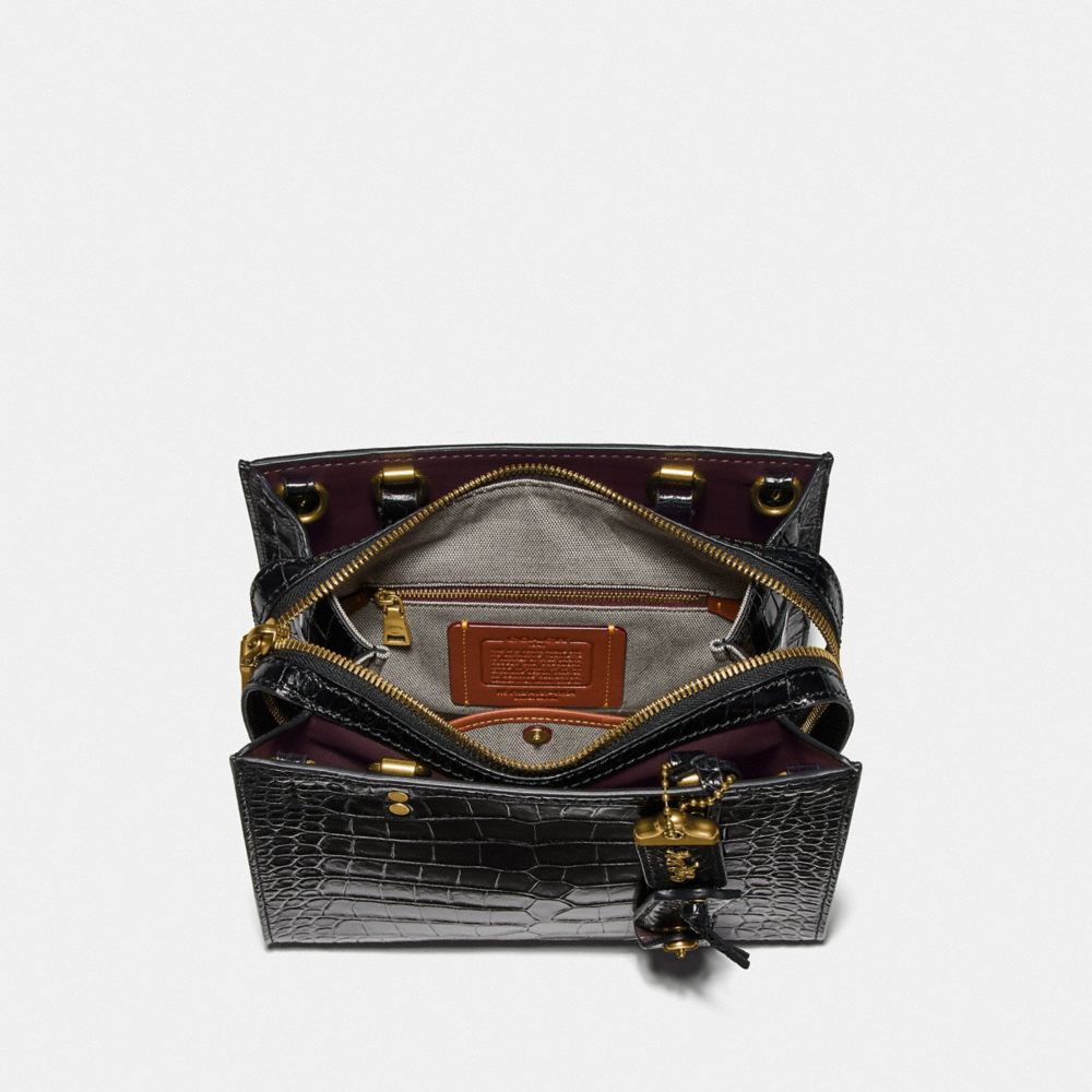 Brass/Black Coach Rogue Bag 25 In Alligator | COH864864