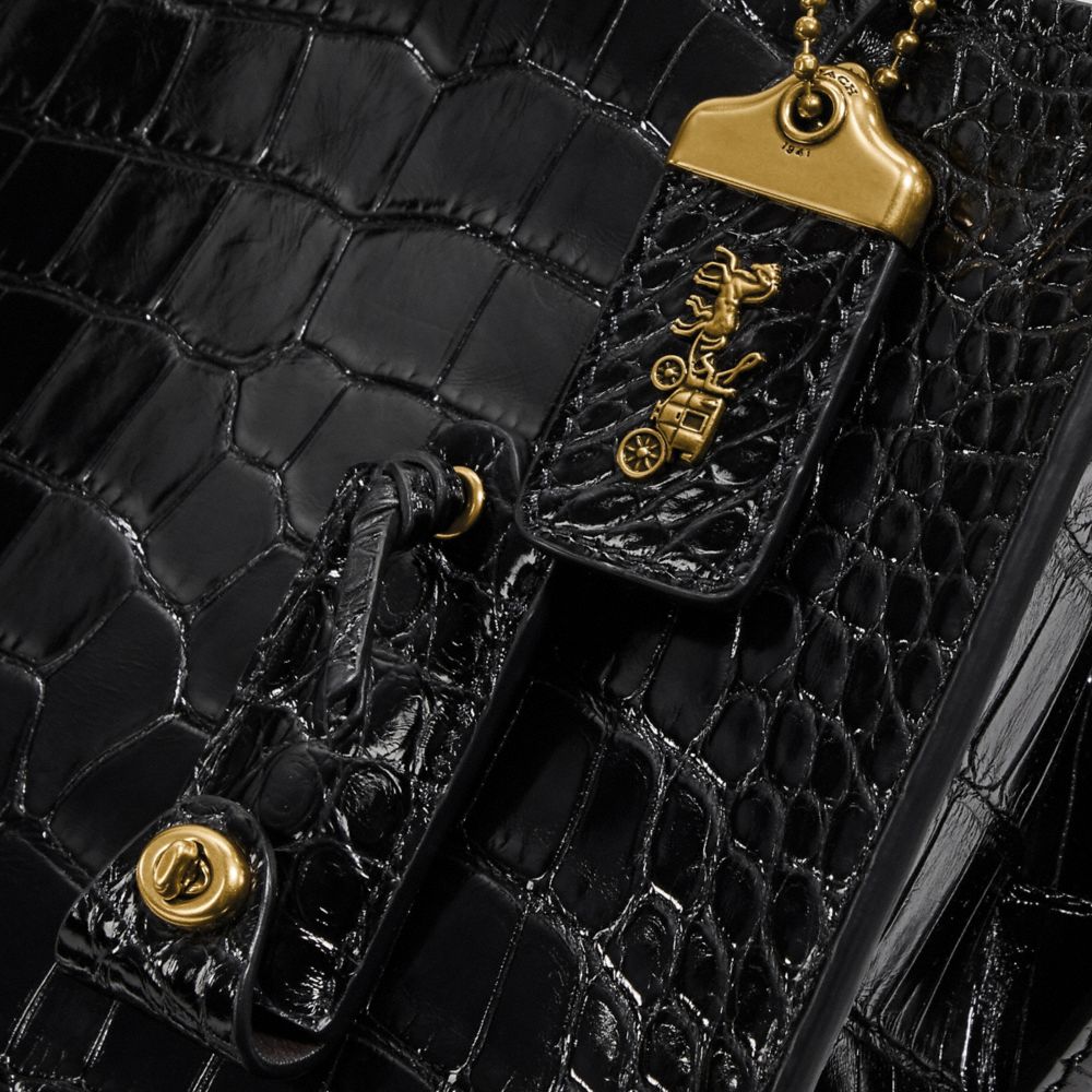 Brass/Black Coach Rogue Bag 25 In Alligator | COH864864