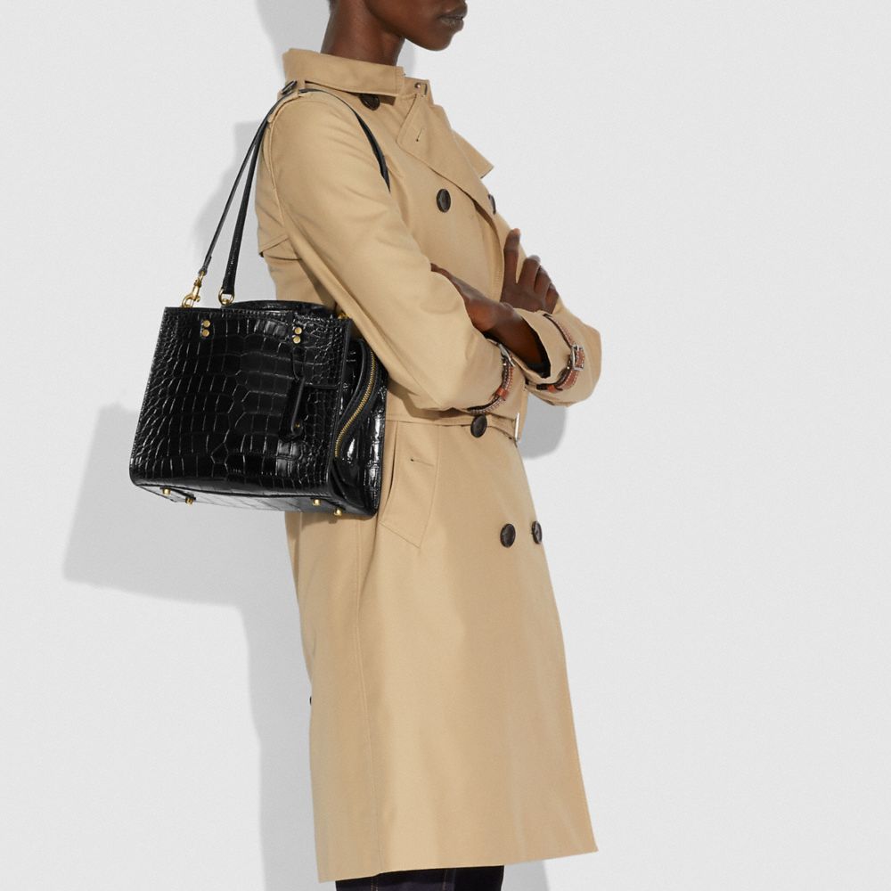 Brass/Black Coach Rogue Bag 25 In Alligator | COH864864