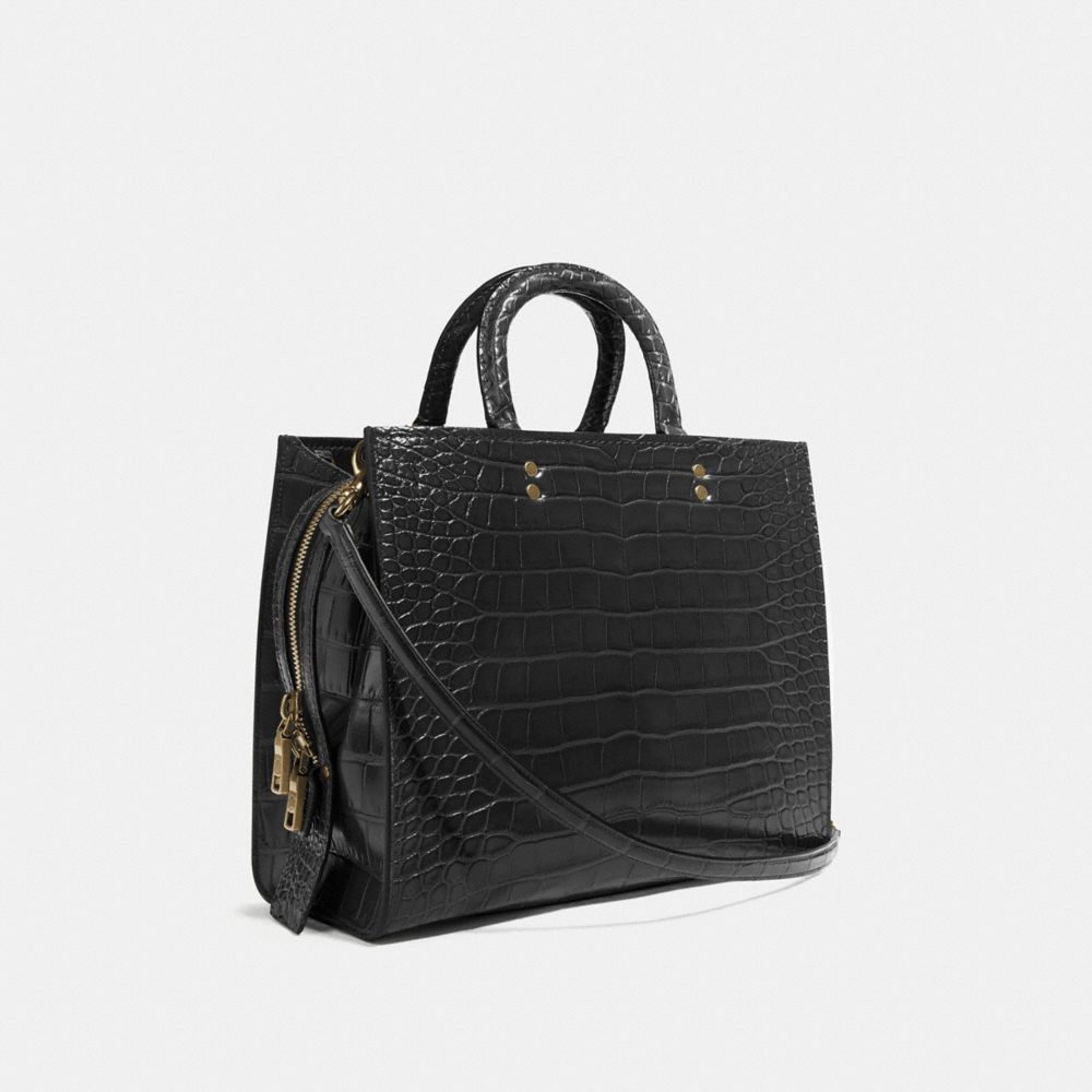 Brass/Black Coach Rogue Bag In Alligator | COH864885