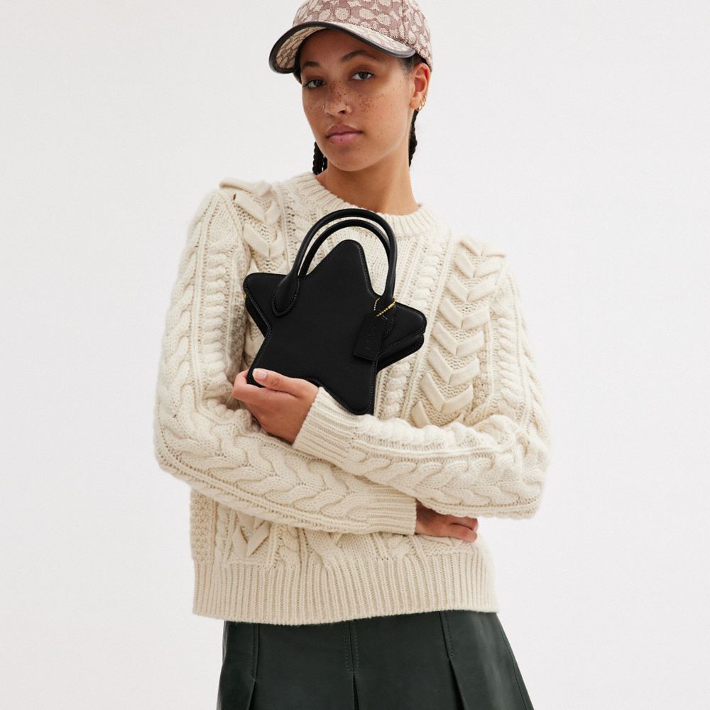 Brass/Black Coach Star Bag In Regenerative Leather | COH865345