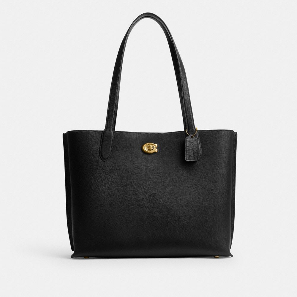 Brass/Black Coach Willow Work Tote 38 | COH865035