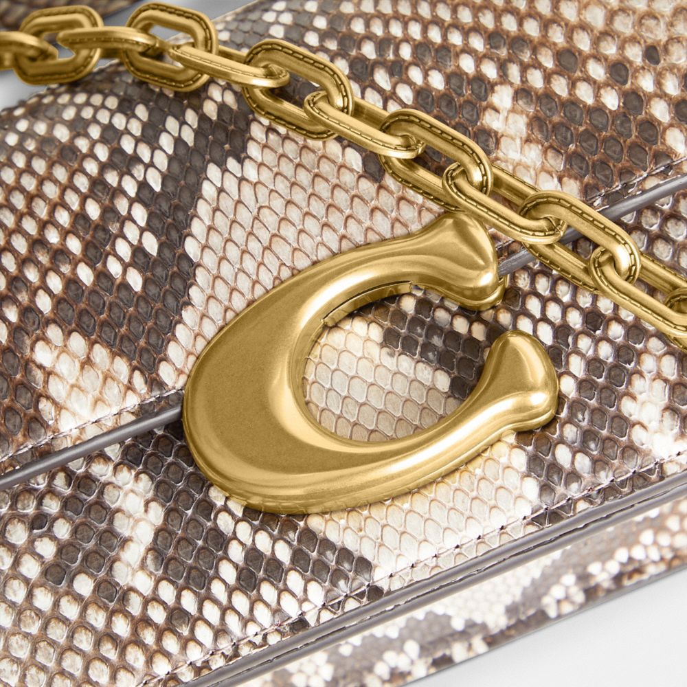 Brass/Chalk Coach Idol Bag 23 In Python | COH864800