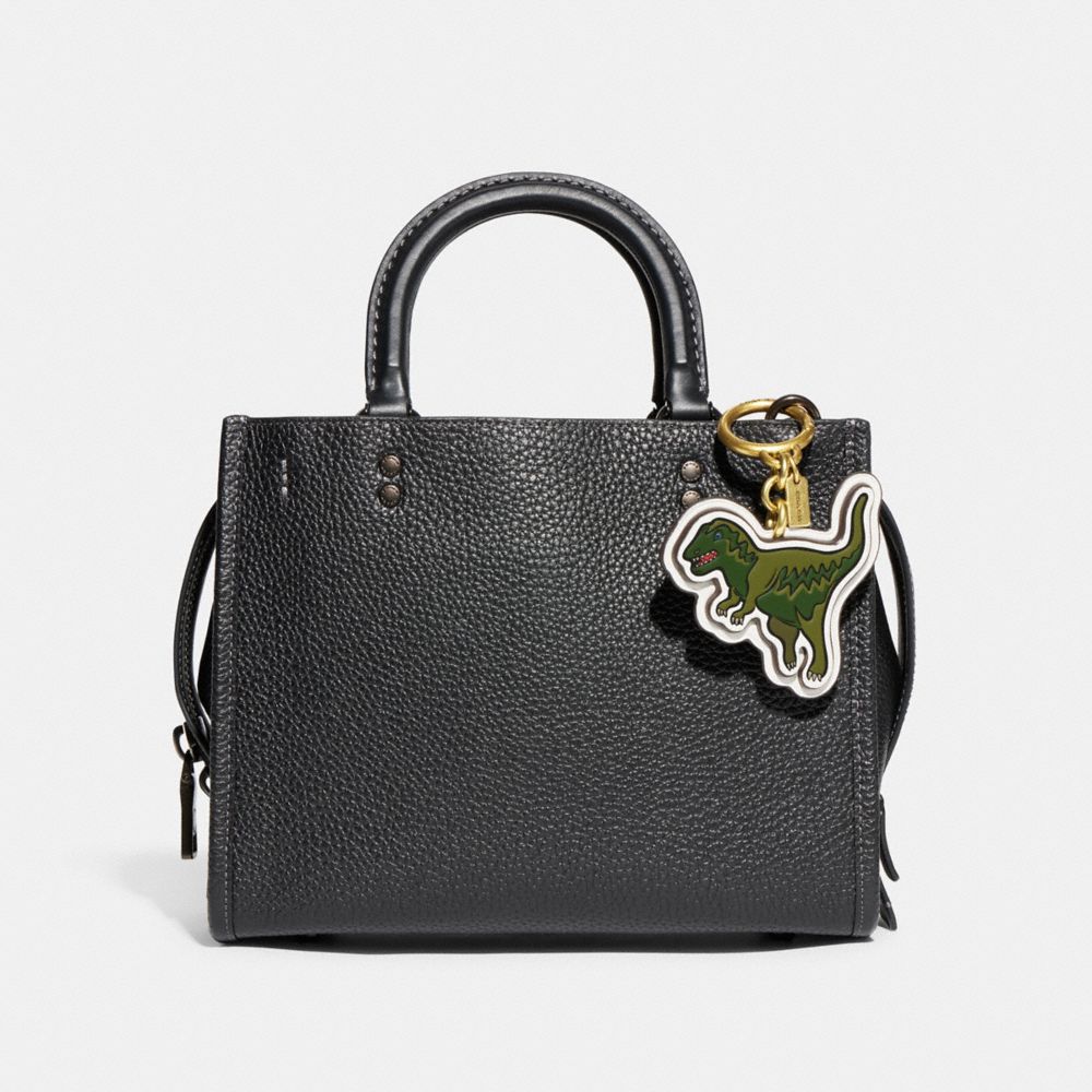 Brass/Chalk Coach Rexy Bag Charm With Signature Canvas | COH866457