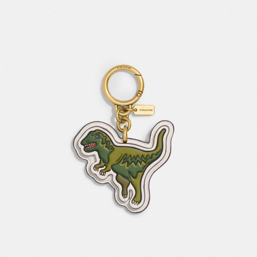Brass/Chalk Coach Rexy Bag Charm With Signature Canvas | COH866457