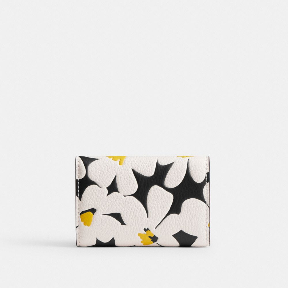 Brass/Chalk Multi Coach Essential Mini Trifold Wallet With Floral Print | COH865590
