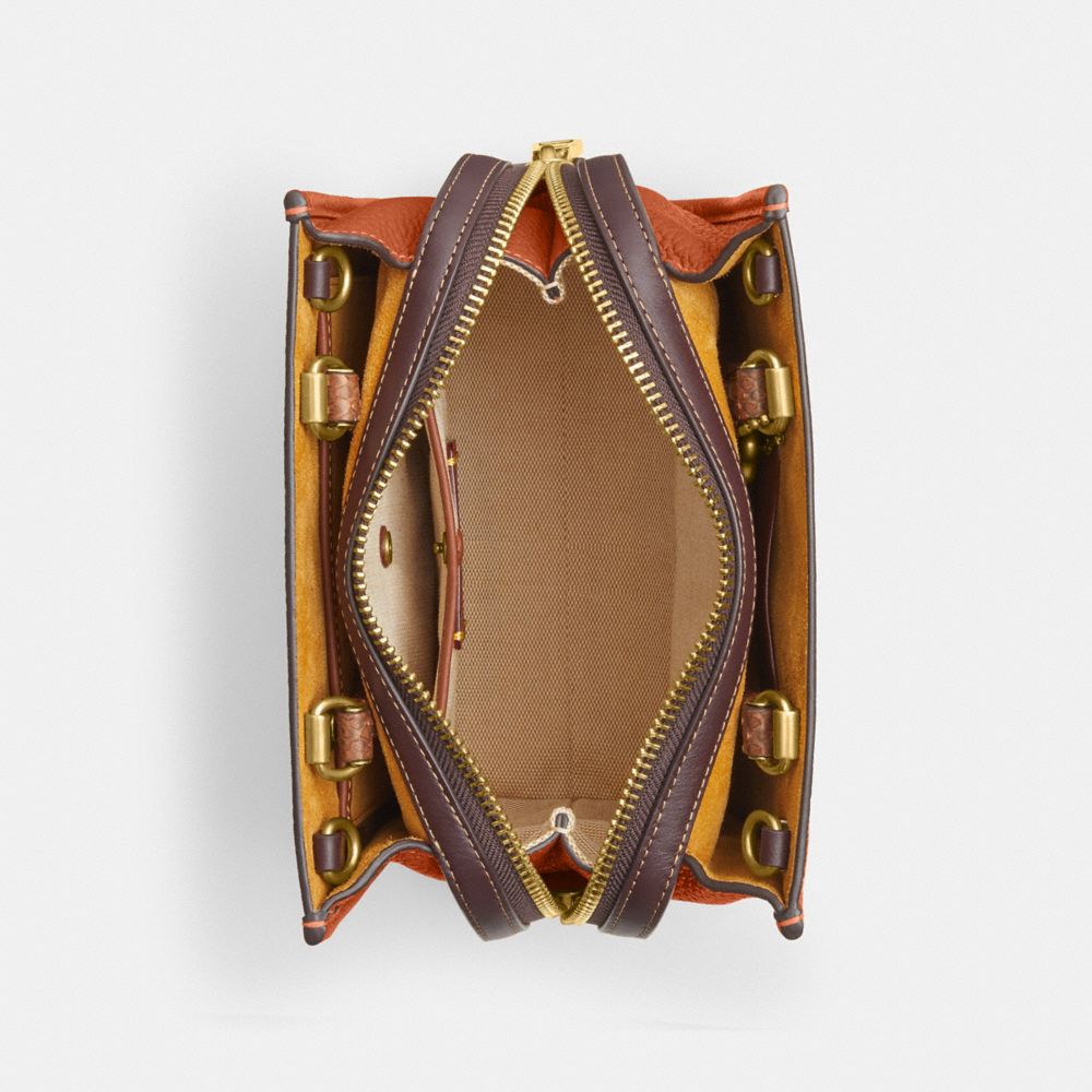 Brass/Ginger Coach Rogue 20 In Regenerative Leather With Snakeskin Detail | COH864878