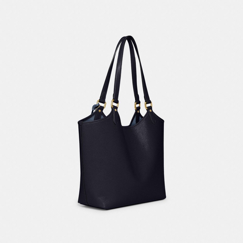 Brass/Midnight Navy Coach Day Tote Bag | COH865012