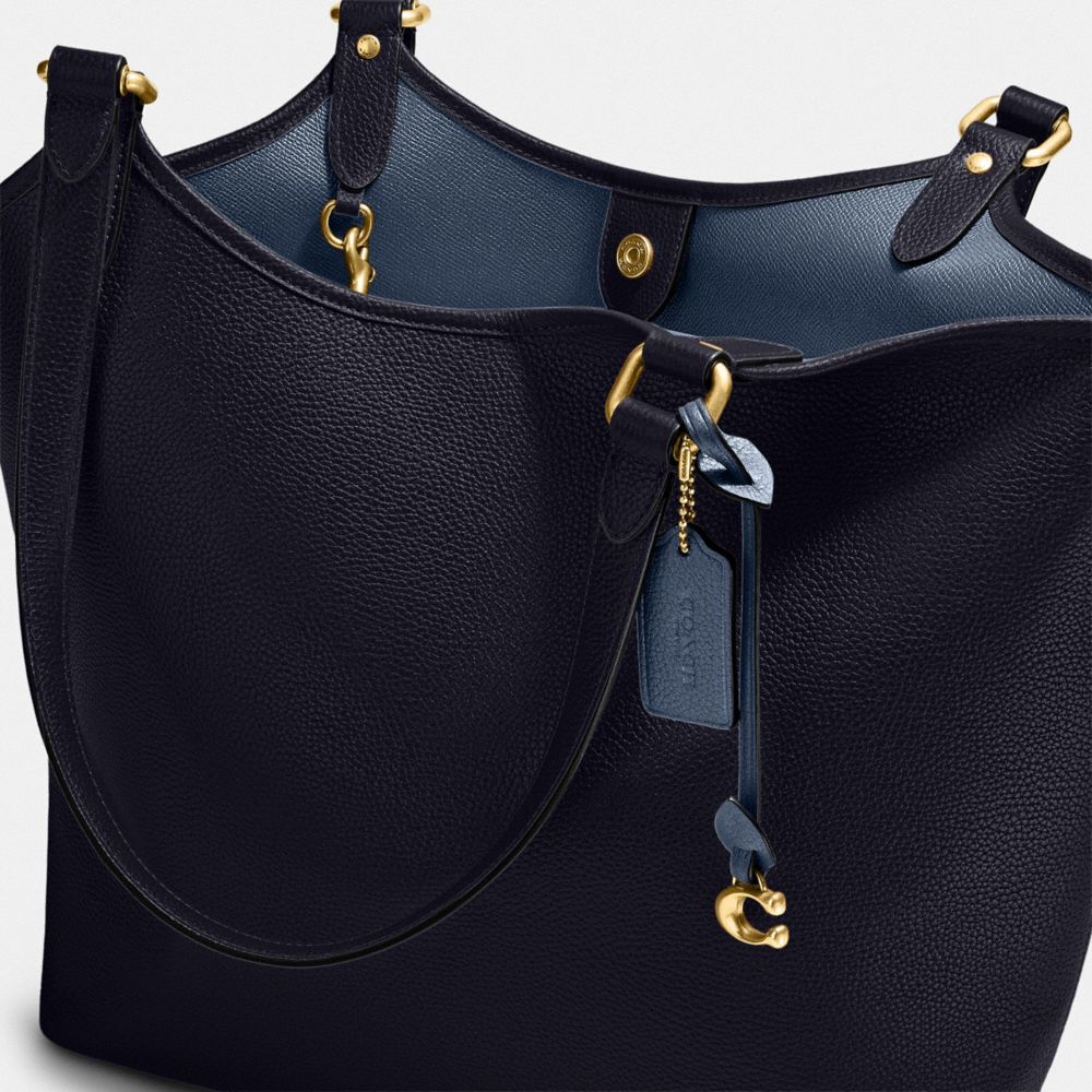 Brass/Midnight Navy Coach Day Tote Bag | COH865012