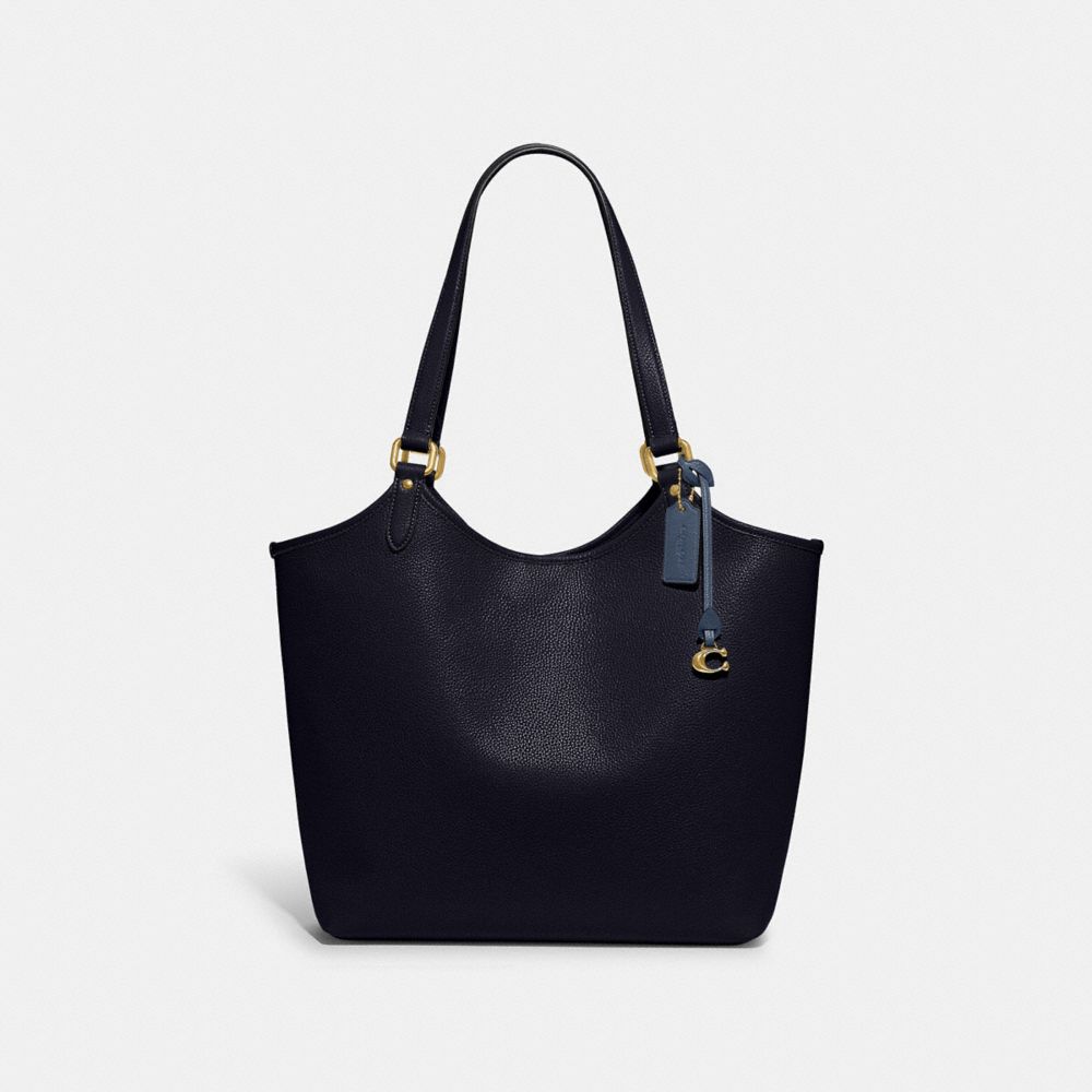 Brass/Midnight Navy Coach Day Tote Bag | COH865012
