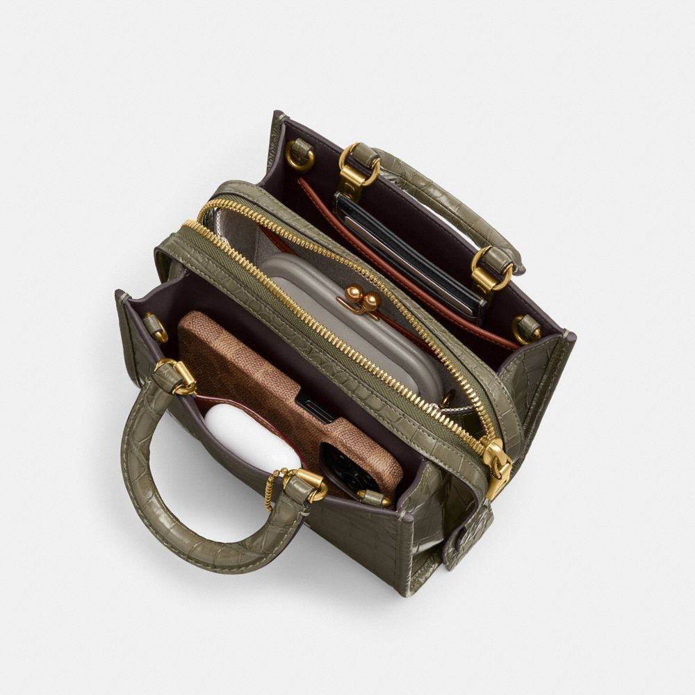 Brass/Olive Coach Rogue 20 In Alligator | COH865137