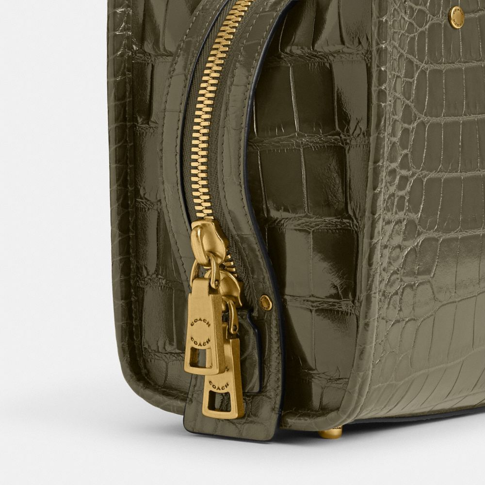 Brass/Olive Coach Rogue 20 In Alligator | COH865137