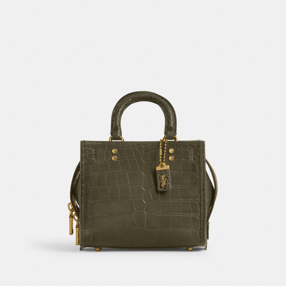 Brass/Olive Coach Rogue 20 In Alligator | COH865137