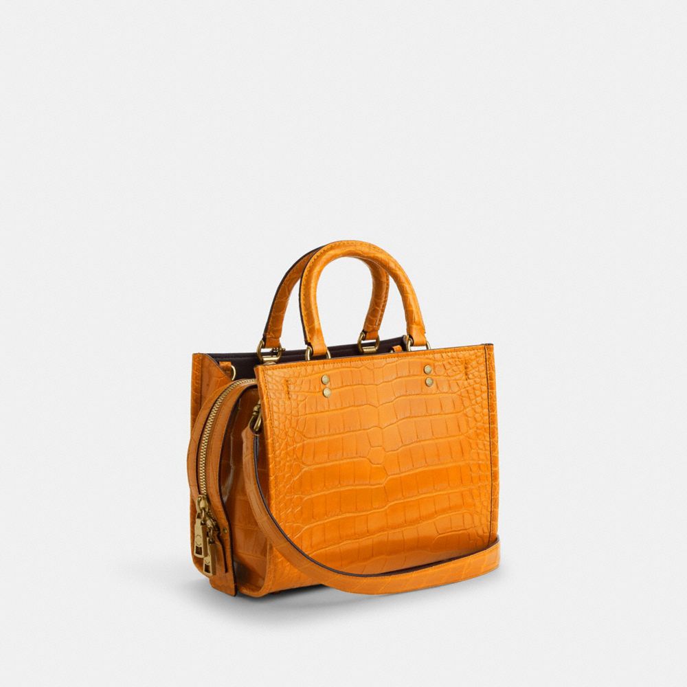 Brass/Orange Coach Rogue Bag 25 In Alligator | COH865120