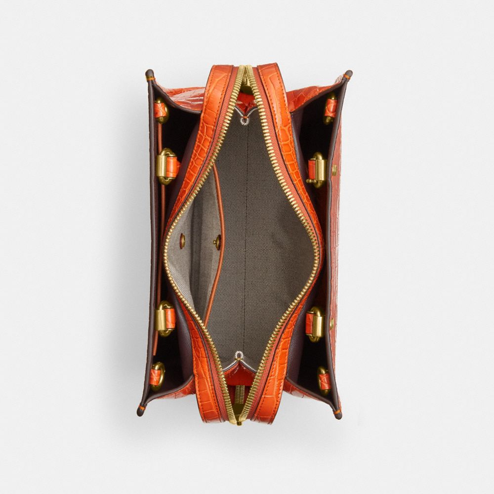 Brass/Orange Coach Rogue Bag 25 In Alligator | COH865120